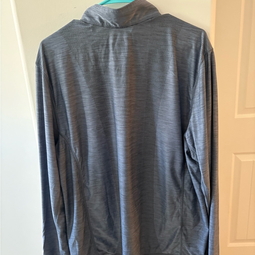 Men's Tommy Bahama Lightweight Quarter-Zip Pullover - Heather Slate Blue - Picture 4 of 5